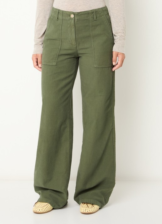 Max & Co Emiro high waist loose fit broek met steekzakken