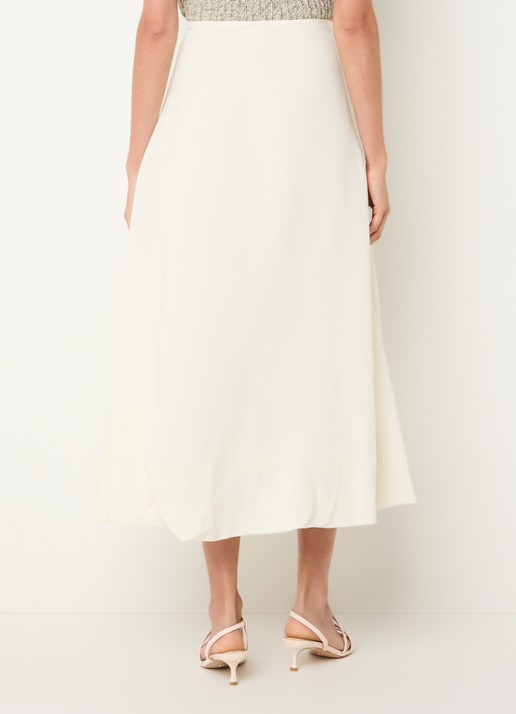 Max & Co Etra midi rok met trekkoord - achterkant 3 gebroken wit