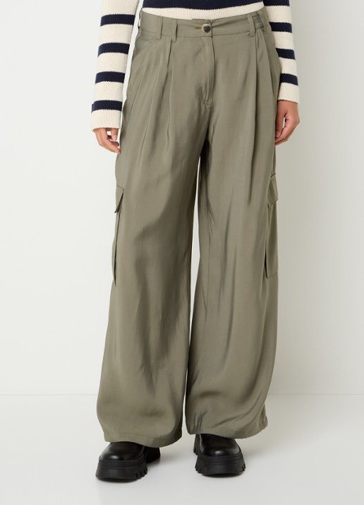 Max & Co Fisher high waist wide fit pantalon met steekzakken