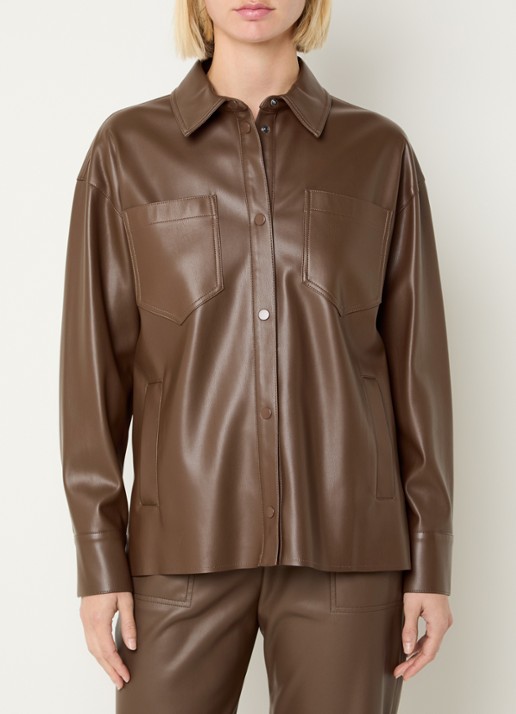 Max & Co Furio blouse van imitatieleer met borstzakken
