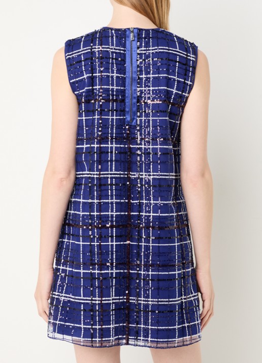 Max & Co Gondola mini jurk met pailletten - achterkant royalblauw
