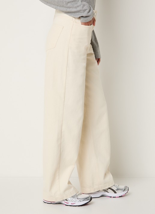 Max & Co High waist loose fit jeans met gekleurde wassing - detail 2 ivoor
