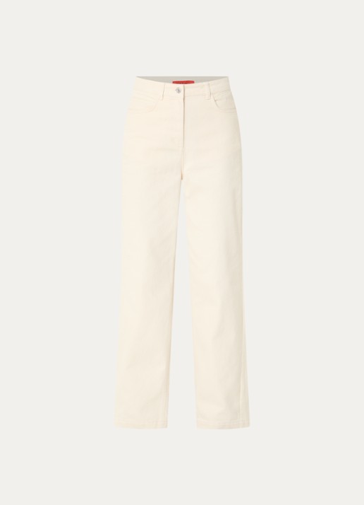 Max & Co High waist loose fit jeans met gekleurde wassing - voorkant 3 ivoor