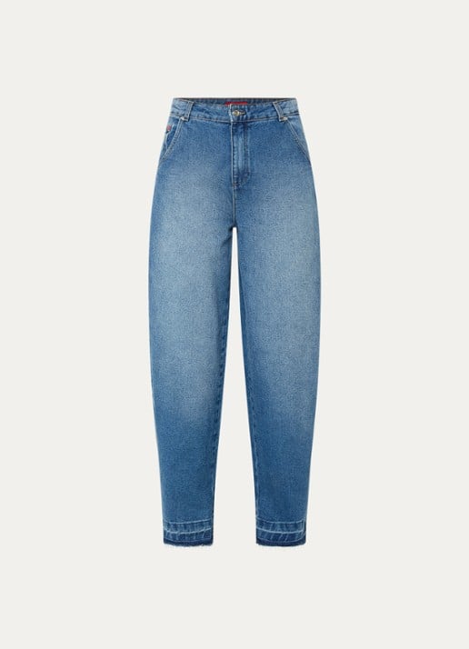 Max & Co High waist loose fit jeans met medium wassing - voorkant indigo