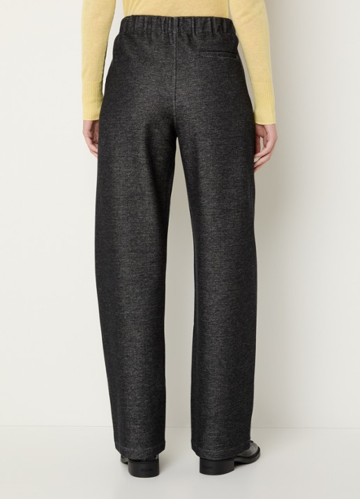 Max & Co High waist straight fit pantalon met gemêleerd dessin - achterkant 2 antraciet