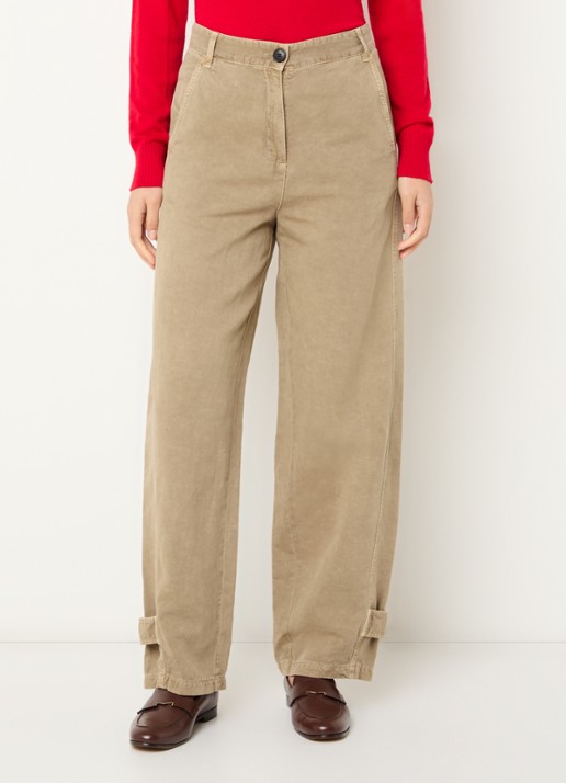 Max & Co High waist wide fit broek met steekzakken