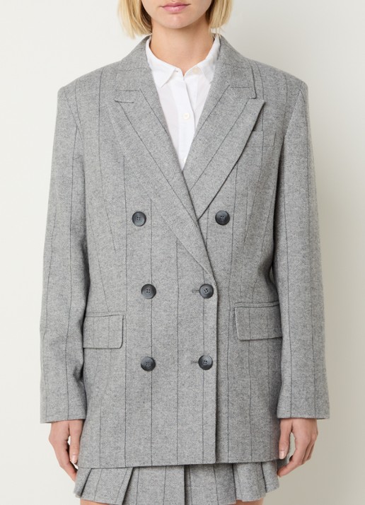 Max & Co Iames double-breasted blazer in wolblend met streepprint