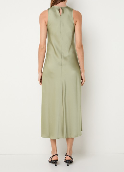 Max & Co Kaiser midi jurk van satijn - achterkant 3 beige