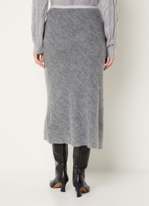 Max & Co Mago grofgebreide midi rok - achterkant grijs