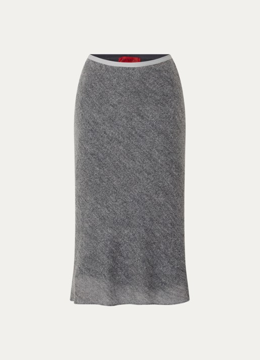 Max & Co Mago grofgebreide midi rok - voorkant 2 grijs