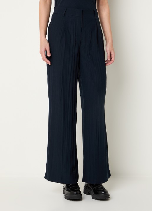Max & Co Mid waist wide fit pantalon met plooien
