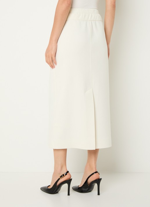 Max & Co Midi kokerrok met steekzakken en split - achterkant creme
