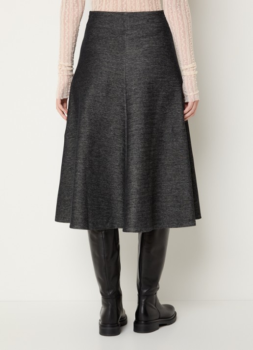 Max & Co Midi rok met gemêleerd dessin - achterkant 4 antraciet