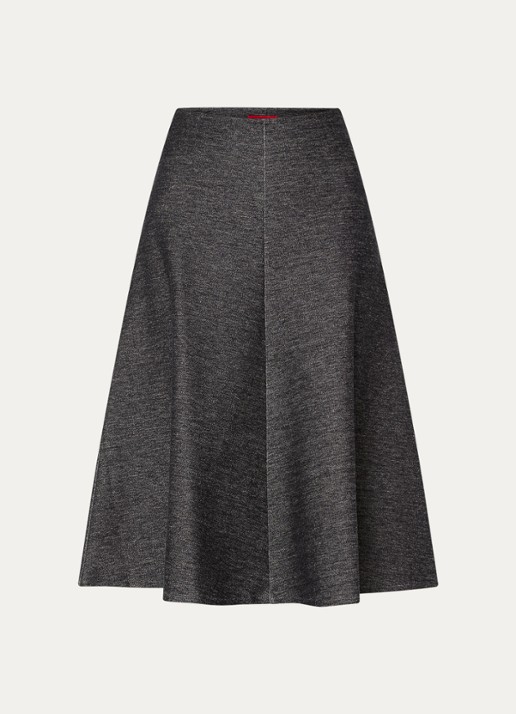 Max & Co Midi rok met gemêleerd dessin - voorkant antraciet
