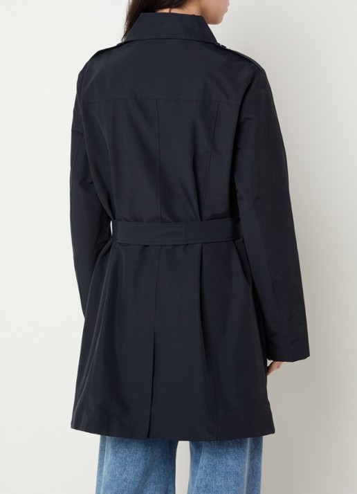 Max & Co Milo double-breasted trenchcoat met steekzakken - achterkant donkerblauw