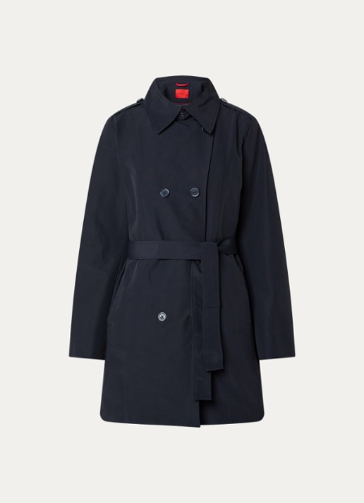 Max & Co Milo double-breasted trenchcoat met steekzakken - voorkant 2 donkerblauw