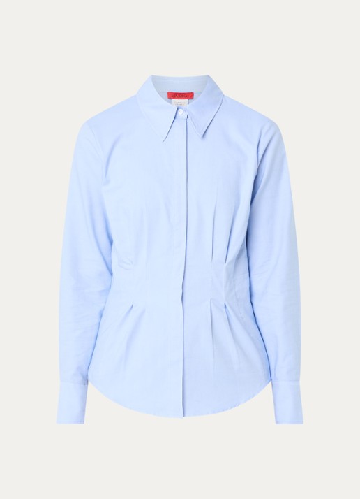 Max & Co Ondin blouse met kraag - voorkant 2 lichtblauw