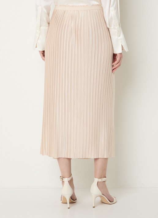 Max & Co Pagella midi rok met plissé - achterkant 2 beige