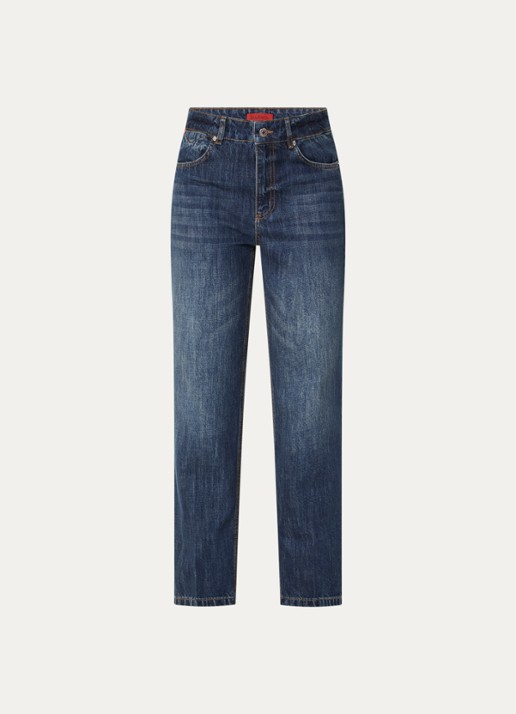 Max & Co Panetto mid waist slim fit jeans met donkere wassing - voorkant indigo