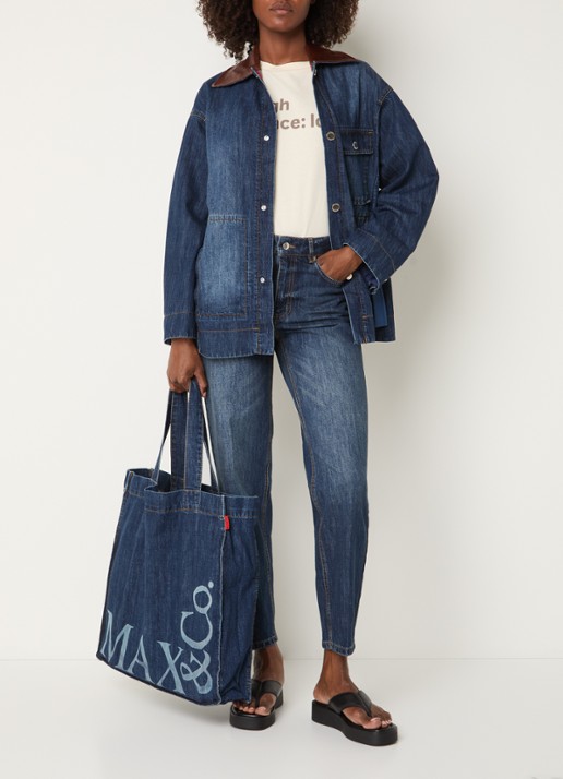 Max & Co Panetto mid waist slim fit jeans met donkere wassing - voorkant 2 indigo