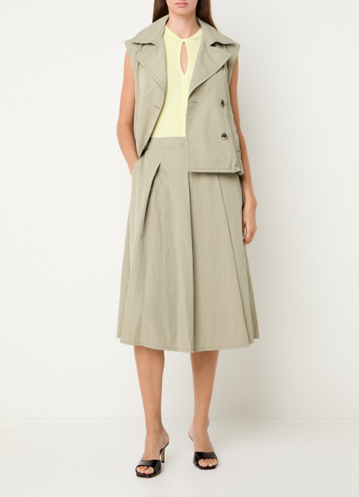 Max & Co Romeo double-breasted trenchcoat met steekzakken - voorkant 4 khaki