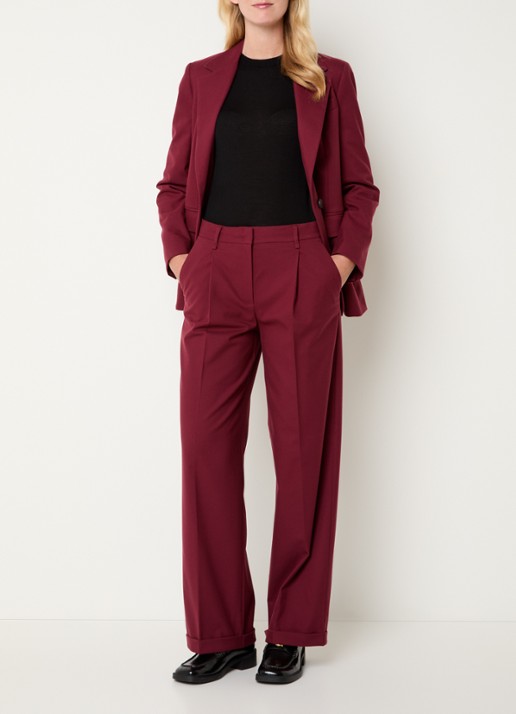 Max & Co Sacca high waist loose fit pantalon met steekzakken - voorkant 2 bordeauxrood