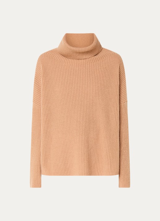 Max & Co Scorgere ribgebreide trui van kasjmier - voorkant camel