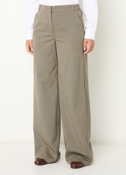 Max & Co Sospiro high waist loose fit pantalon met ruitdessin