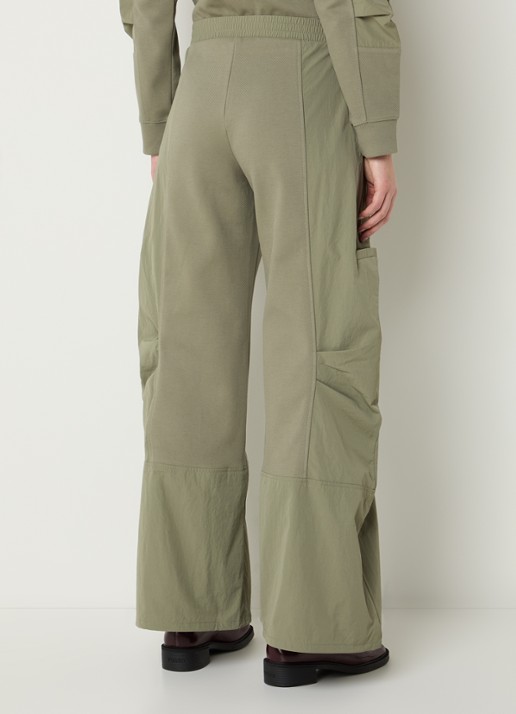 Max & Co Tambuto high waist wide fit cargobroek met elastische band - achterkant olijfgroen