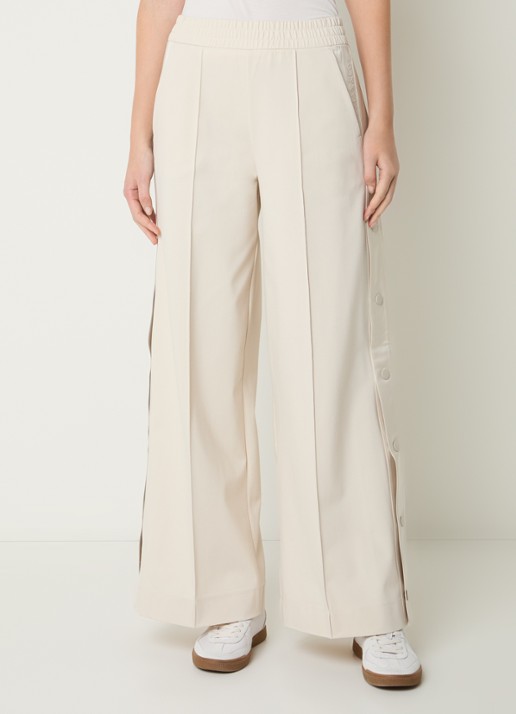 Max & Co Ululato high waist wide fit pantalon met logo en persplooi