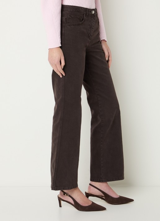 Max & Co Zinia high waist straight leg jeans met gekleurde wassing - detail 2 donkerbruin