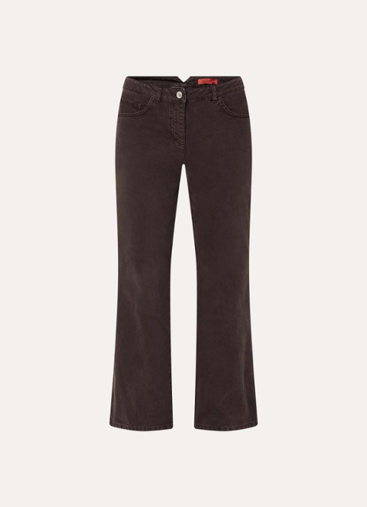 Max & Co Zinia high waist straight leg jeans met gekleurde wassing - voorkant 4 donkerbruin