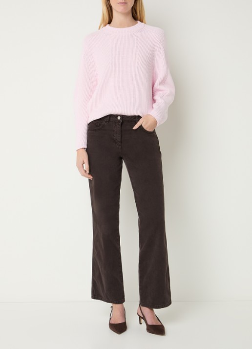 Max & Co Zinia high waist straight leg jeans met gekleurde wassing - voorkant 5 donkerbruin