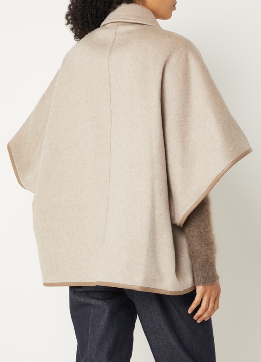 Max Mara Agentile poncho van kasjmier - achterkant 4 beige