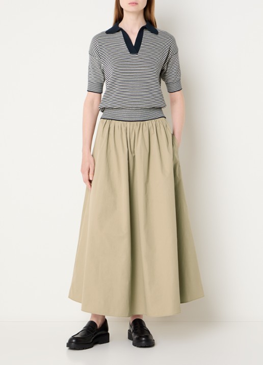 Max Mara Aguzze midi rok met steekzakken - voorkant 4 beige