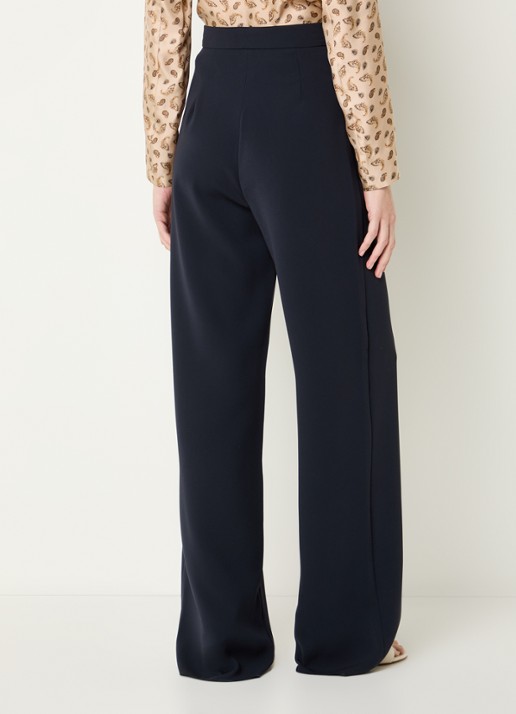 Max Mara Alaggio high waist loose fit pantalon - achterkant donkerblauw