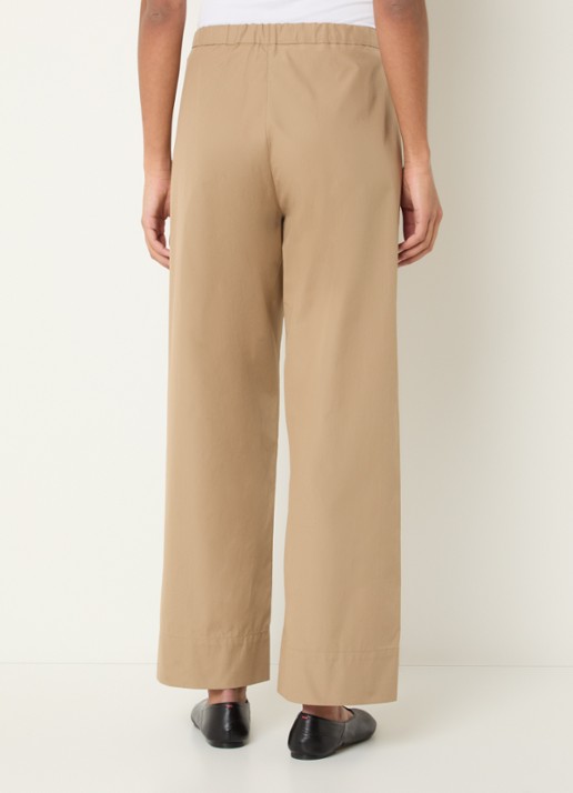 Max Mara Argento high waist straight fit pantalon met steekzakken - achterkant 2 zand