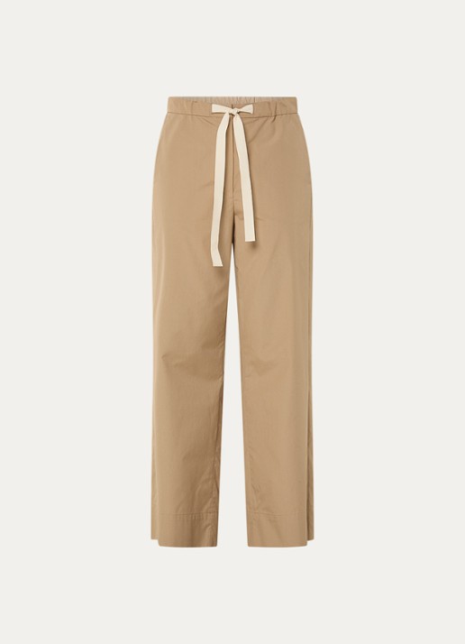 Max Mara Argento high waist straight fit pantalon met steekzakken - voorkant 3 zand