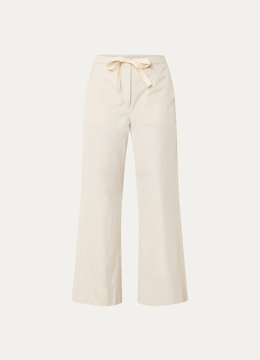 Max Mara Argento high waist straight fit pantalon met steekzakken - voorkant wit
