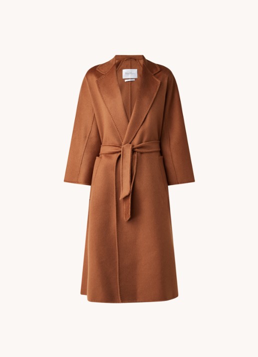 Max Mara Arona mantel van scheerwol met strikceintuur