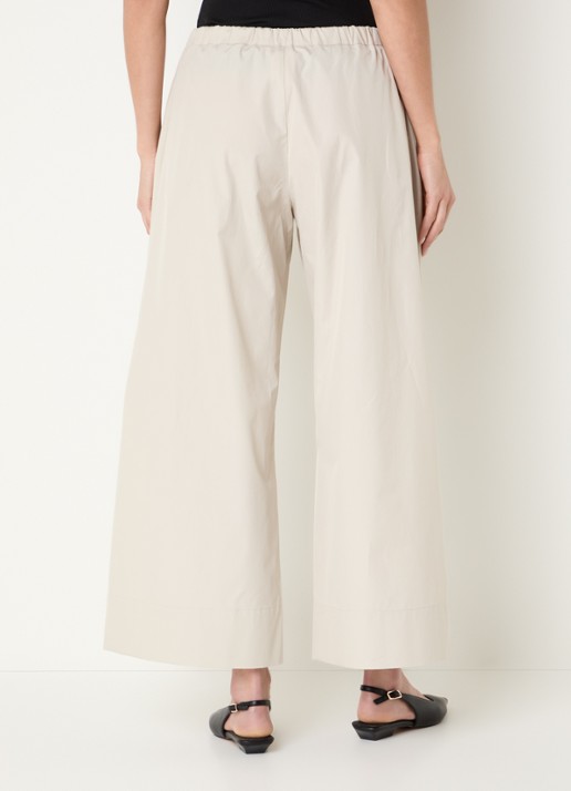 Max Mara Aureo high waist wide fit broek met strikceintuur - achterkant 2 beige