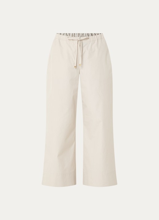 Max Mara Aureo high waist wide fit broek met strikceintuur - voorkant 3 beige