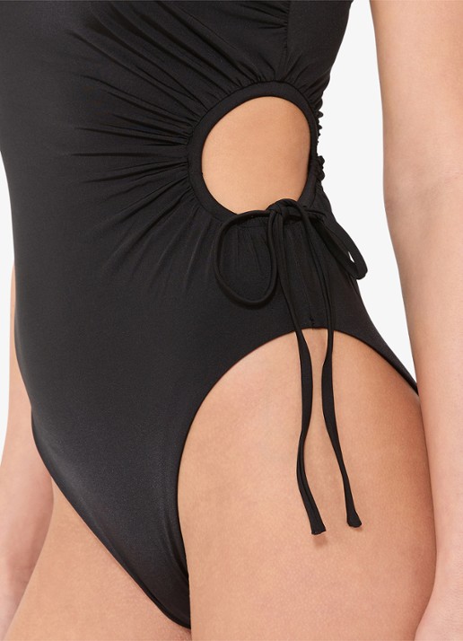 Max Mara Badpak met cut-out detail - detail 5 zwart