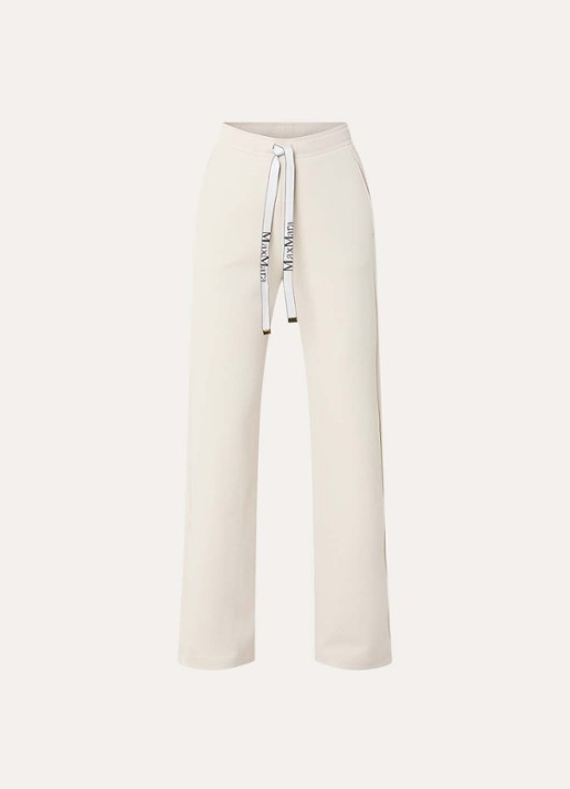 Max Mara Bali high waist straight fit broek met steekzakken - voorkant 2 vanillegeel