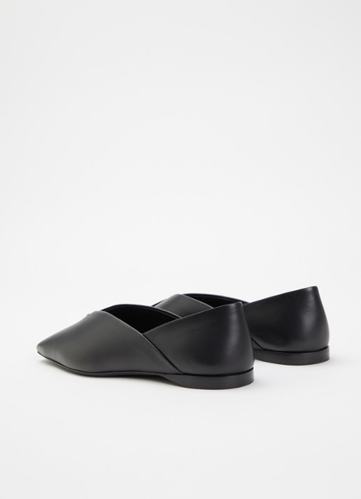 Max Mara Ballerina van lamsleer - achterkant zwart