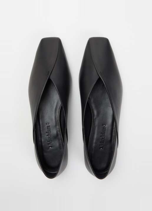 Max Mara Ballerina van lamsleer - detail 5 zwart