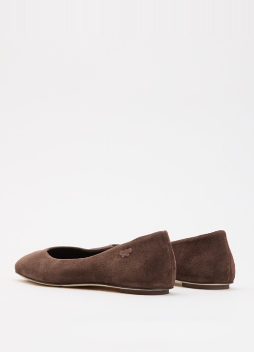 Max Mara Ballerina van suède - achterkant 5 bruin