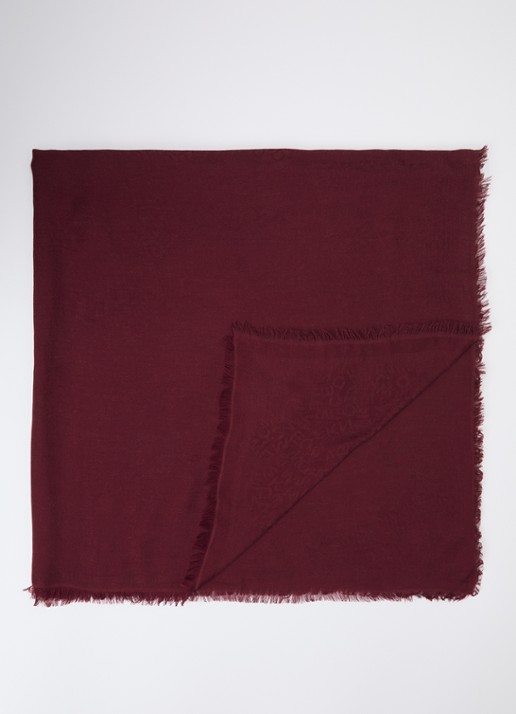 Max Mara Ballo sjaal in kasjmierblend 132 x 132 cm - voorkant 3 bordeauxrood