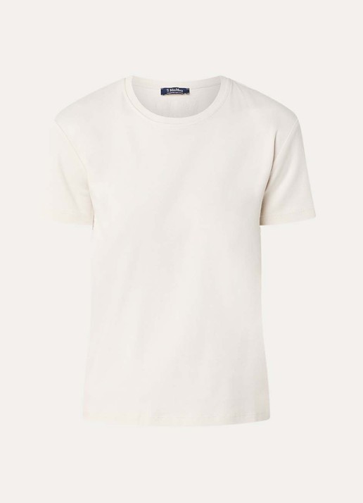 Max Mara Bella T-shirt met logoprint - voorkant 2 ivoor