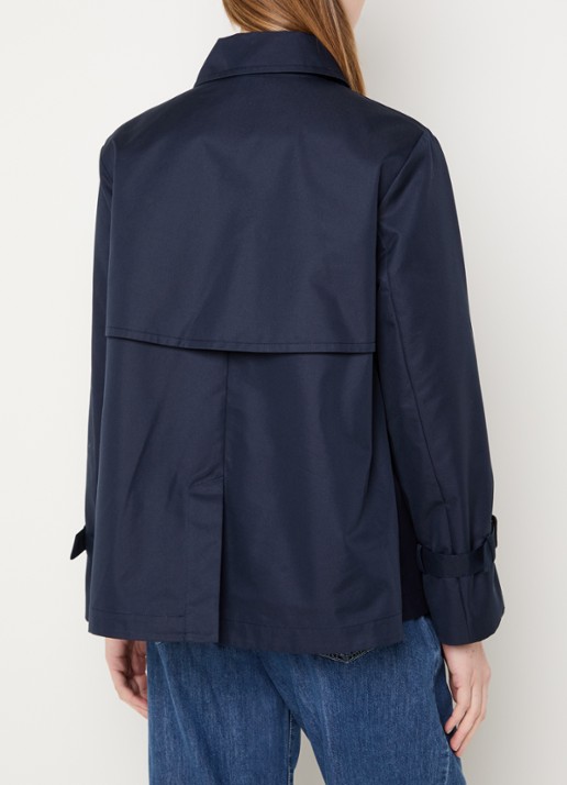 Max Mara Biglia double-breasted trenchcoat met split - achterkant donkerblauw